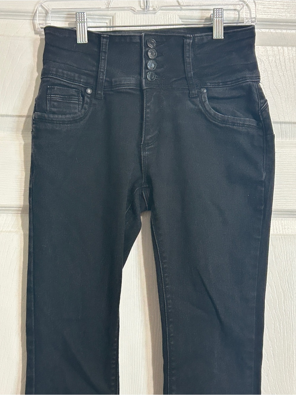 BAMBOO Black Garment with Red, Blue & Yellow Ribbon Tab